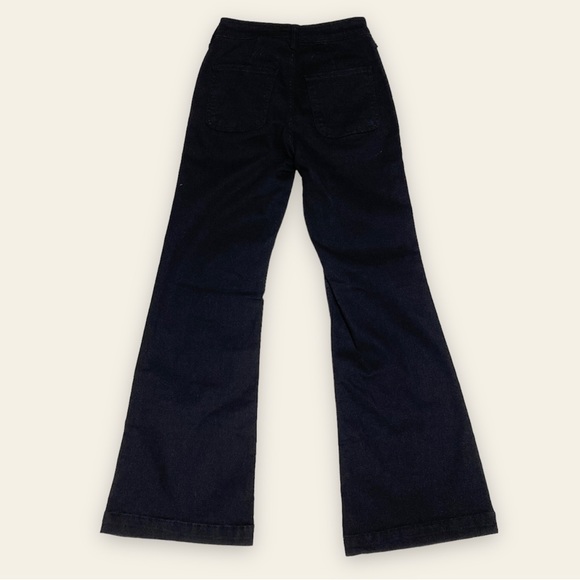 NWT Old Navy Extra High-Waisted Trouser Flare Black Jeans - Picture 2 of 6